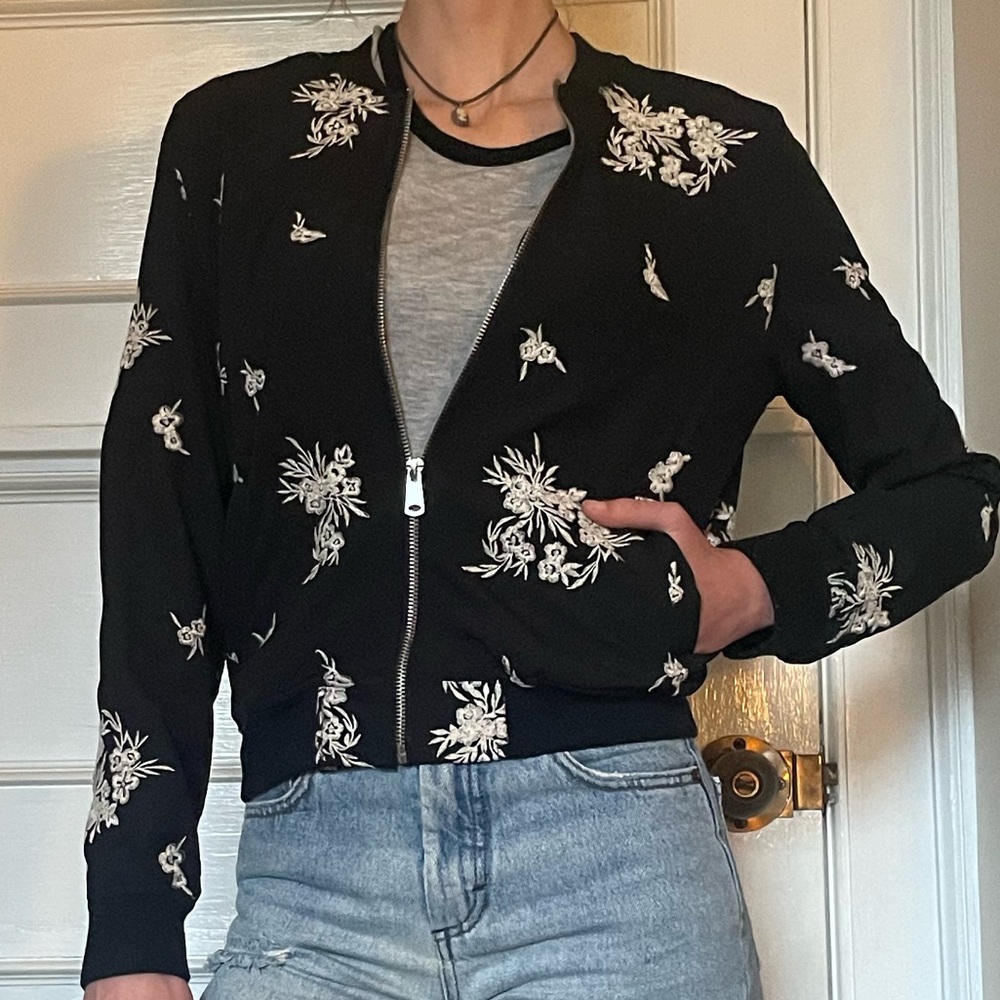 Floral Black Women's Jacket